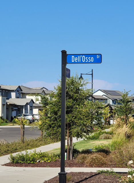Dell'Osso Drive street sign in Lathrop CA