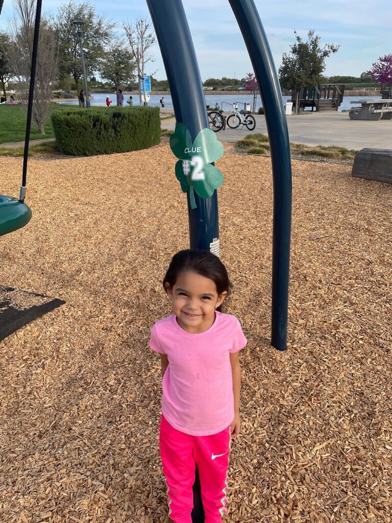 young girl at playground at River Islands in Lathrop